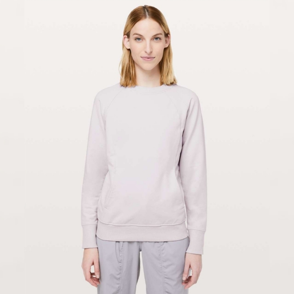 Lululemon Scuba Crew Neck Pullover Sweater in Light Chrome Lychee Pink Size 4